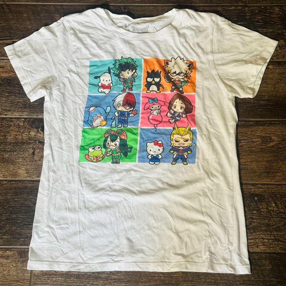 Sanrio Hello Kitty My Hero Academy Crossover - Kids XL White T-Shirt